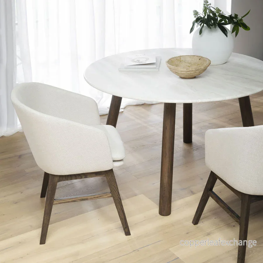 Matbord Taransay, Beige travertin / Brun ek - Bild 2