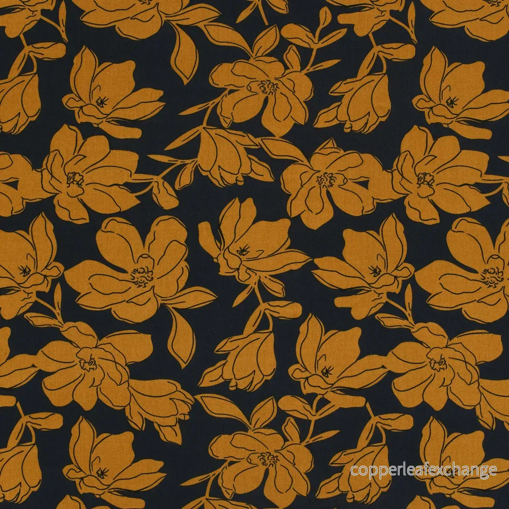 Patterned Viscose - Poplin - Flowers - Navy - Bild 2