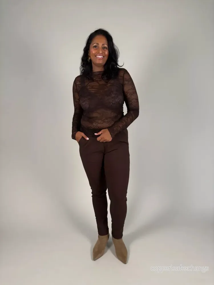 Lace topp brun Lace topp brun