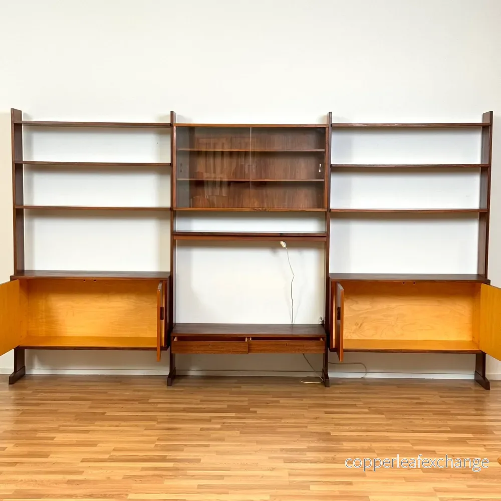 Väggsektion / Hyllsystem i Santos rosenträ, 1950-60-tal, Sverige - Bild 2