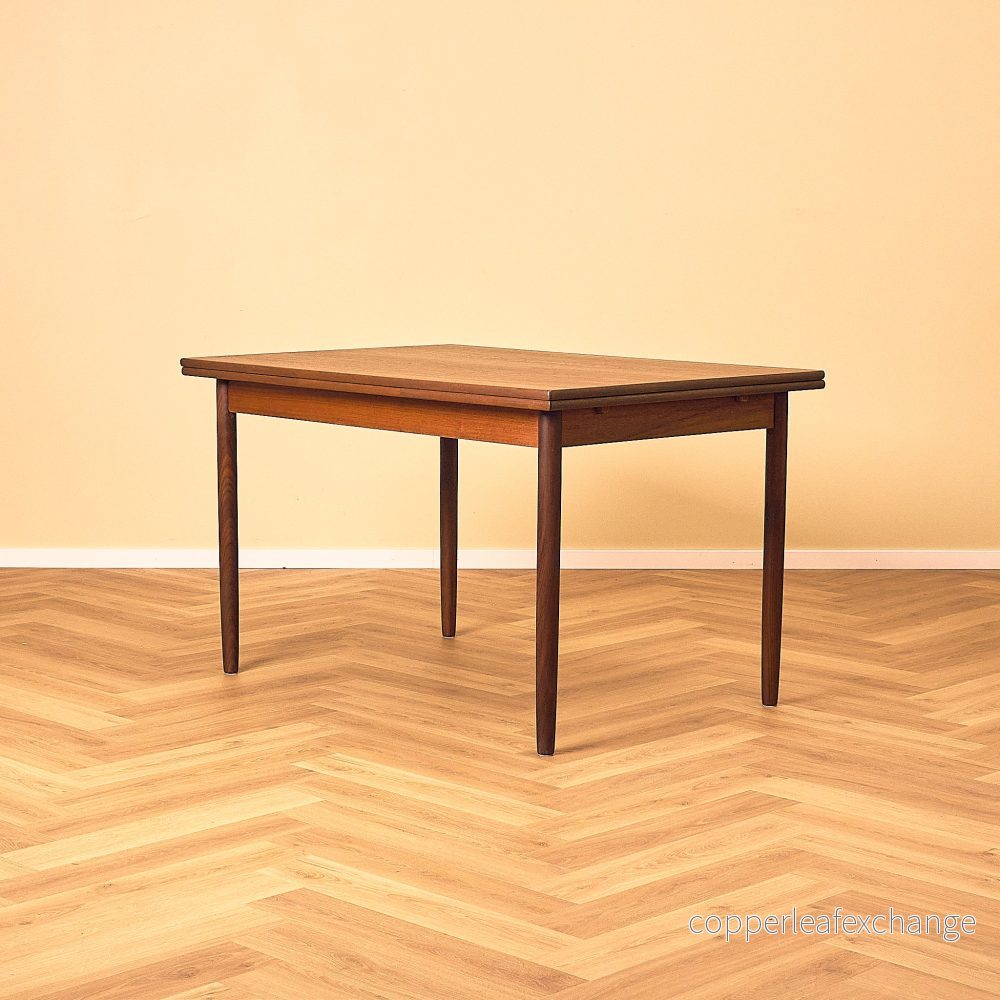 Extendable Teak and Walnut Dining Table