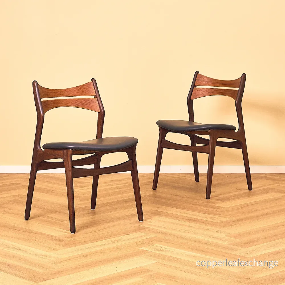 Danish dining chairs in dark teak, model 310, by Erik Buch for Chr. Christensen Møbelfabrik