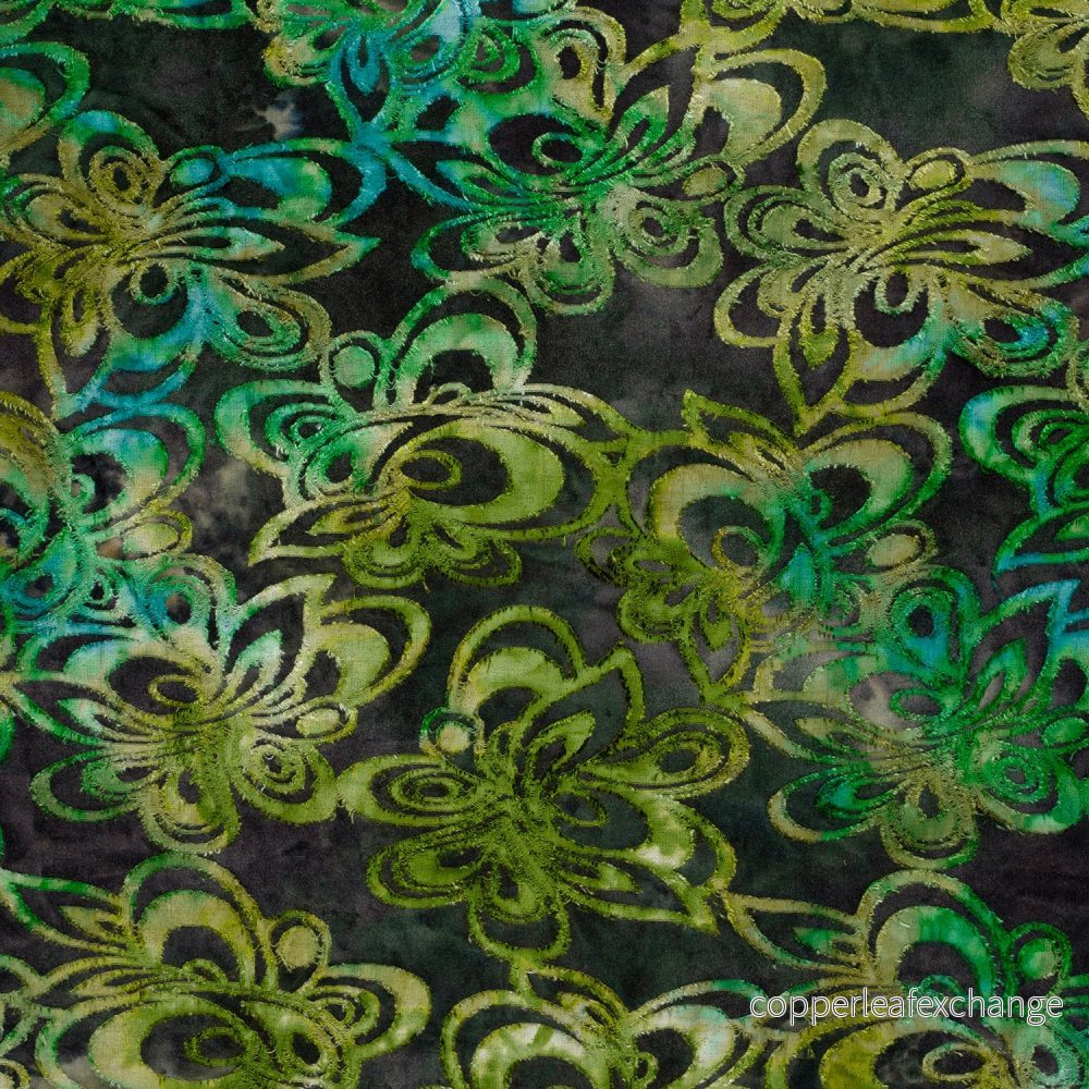 Burnout Jacquard – Tie Dye – Flowers – Green – 025 Burnout Jacquard – Tie Dye – Flowers – Green – 025