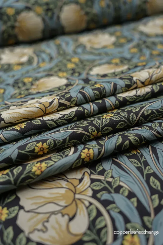 Jugend Patterned Upholstery Fabric Curtain Fabric – Cotton – Floral Entrapment – Blue, Green Jugend Patterned Upholstery Fabric Curtain Fabric – Cotton – Floral Entrapment – Blue, Green