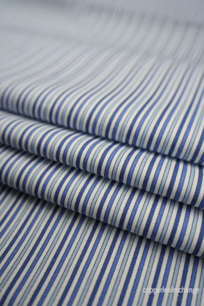 Deadstock – Shirt Fabric – Cotton – Stripe – Blue – DS161