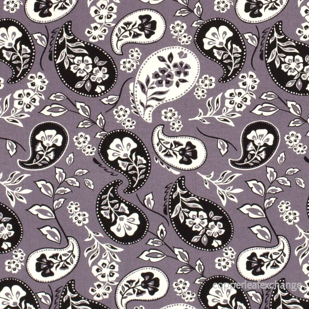 Patterned Viscose – Poplin – Paisley – Black Patterned Viscose – Poplin – Paisley – Black