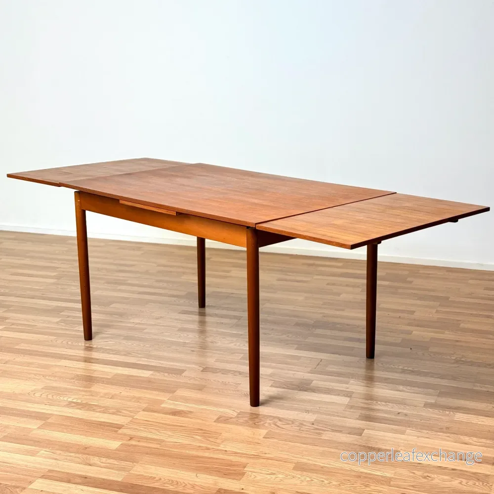 Danskt matbord med iläggsskivor i teak - Bild 2
