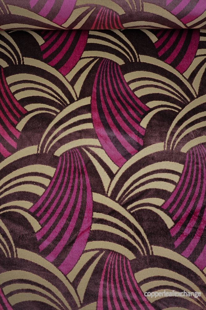 Vintage – Upholstery fabric – Velvet – Art deco – Purple – V20