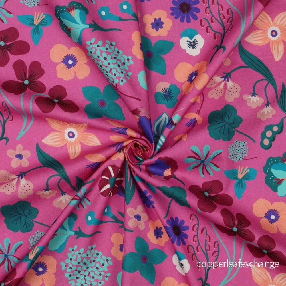 Nerida Hansen - Fine Poplin - Meadow Flower - Cotton - Pink - Bild 3