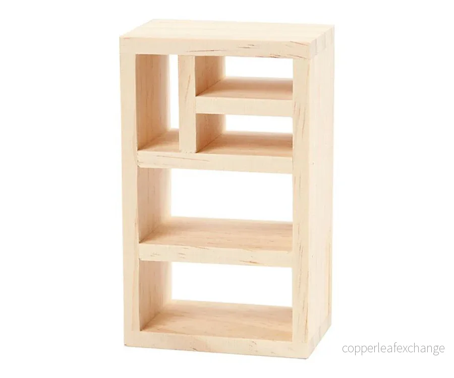 Miniatyr – Hylla i trä, skåp för dockhus - Bild 2
