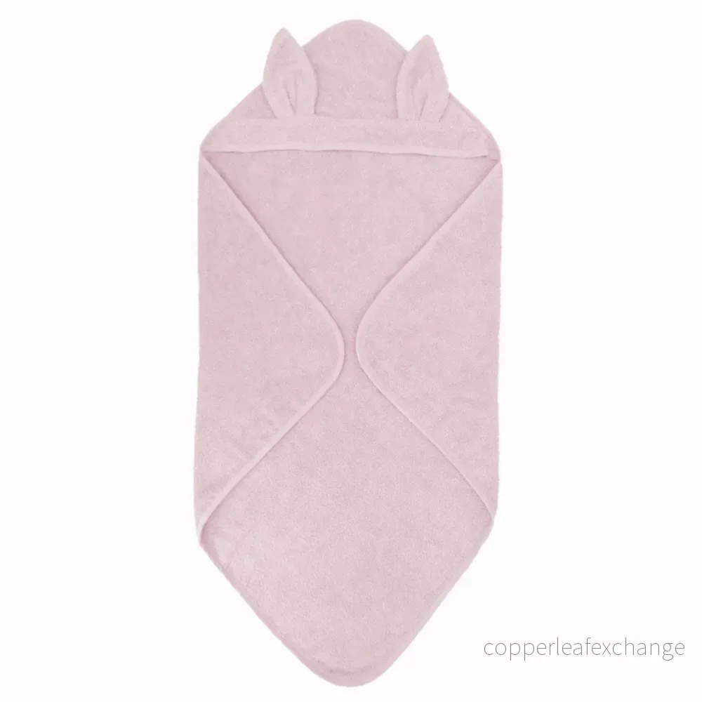 Ekologisk badcape med kaninöron – Rosa 75 × 75 cm - Bild 2