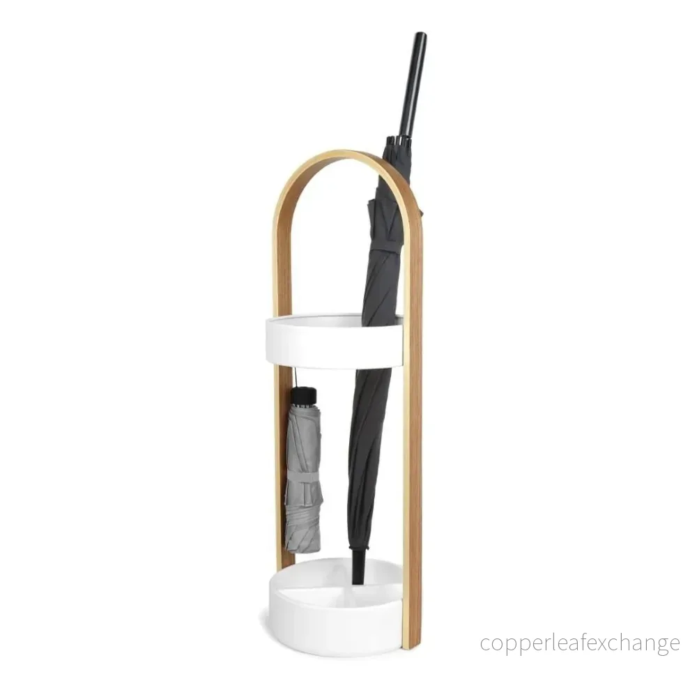 Paraplyställ UMBRA – BELLWOOD, vit/trä Paraplyställ UMBRA – BELLWOOD, vit/trä