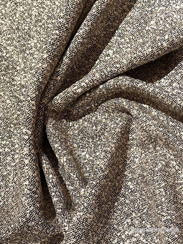 Deadstock – Italian Wool Bouclé – Black – Beige – DY54