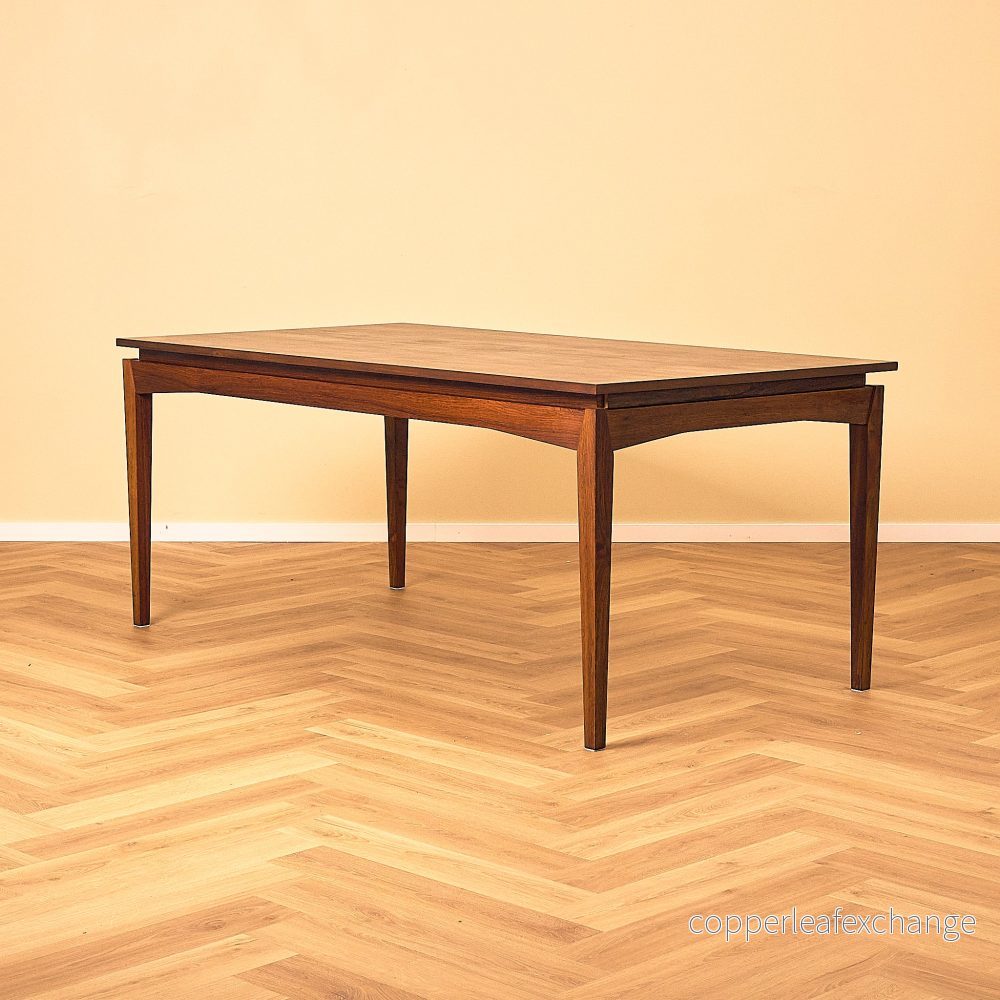 Large Danish dining table in Santos rosewood by Bramin