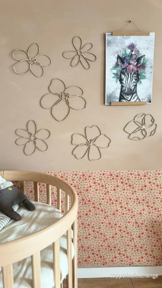6st Blommor - Väggdekoration i Naturligt trä - Bild 2
