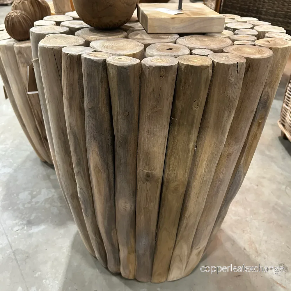 LIPAH Sidobord Återvunnet Teak - Hållbart Träbord Handgjort - Bild 3