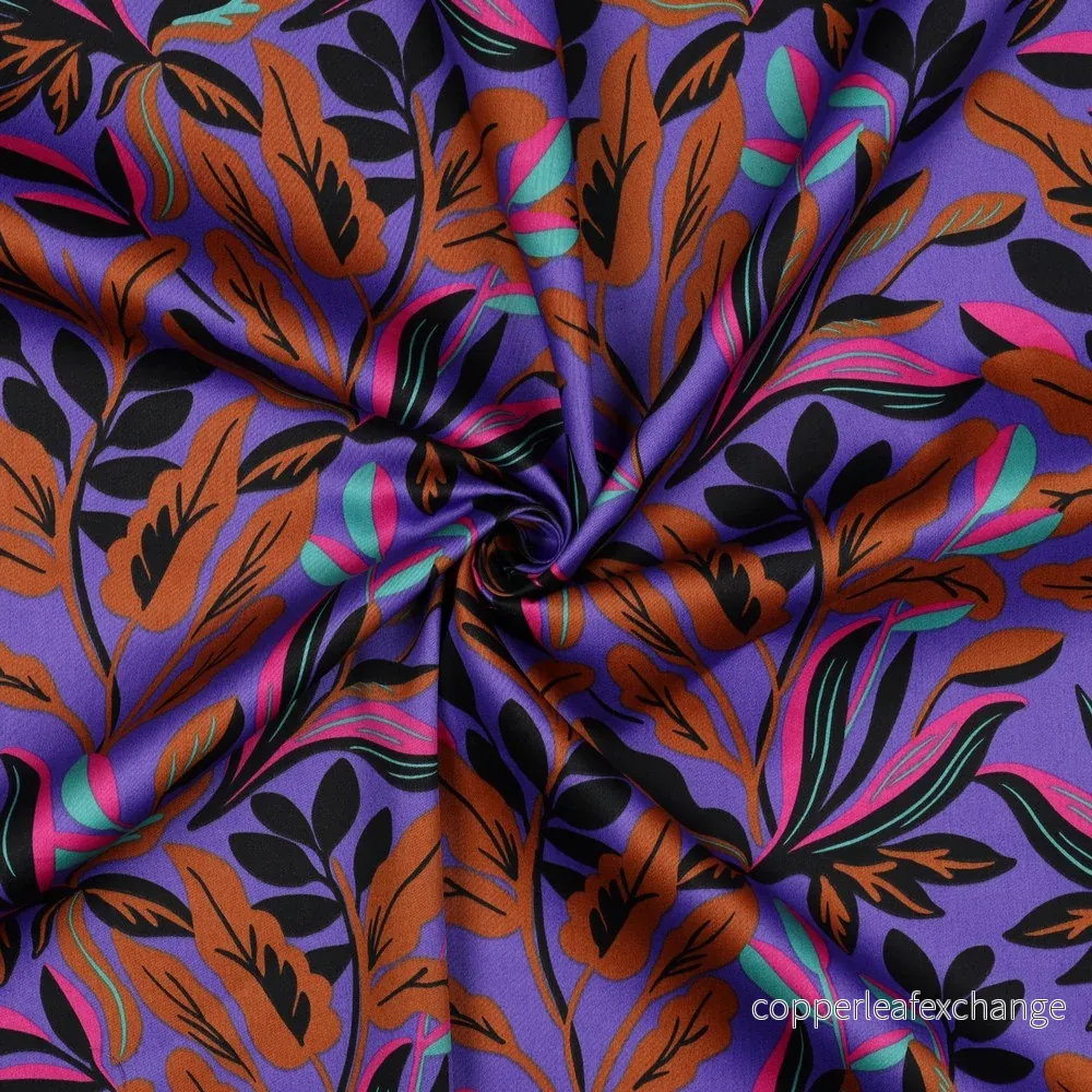 Nerida Hansen - Cotton Satin - Lush Leaves - Cotton - Purple - Bild 3