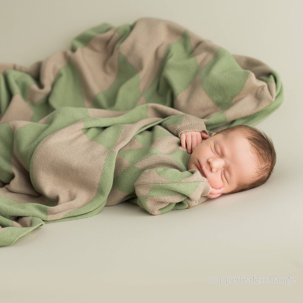 Babyfilt ekologisk bomull – Diamond Mint Babyfilt ekologisk bomull – Diamond Mint