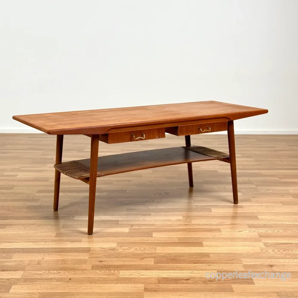 Soffbord i teak med 4 lådor, 1950-60-tal, Danmark