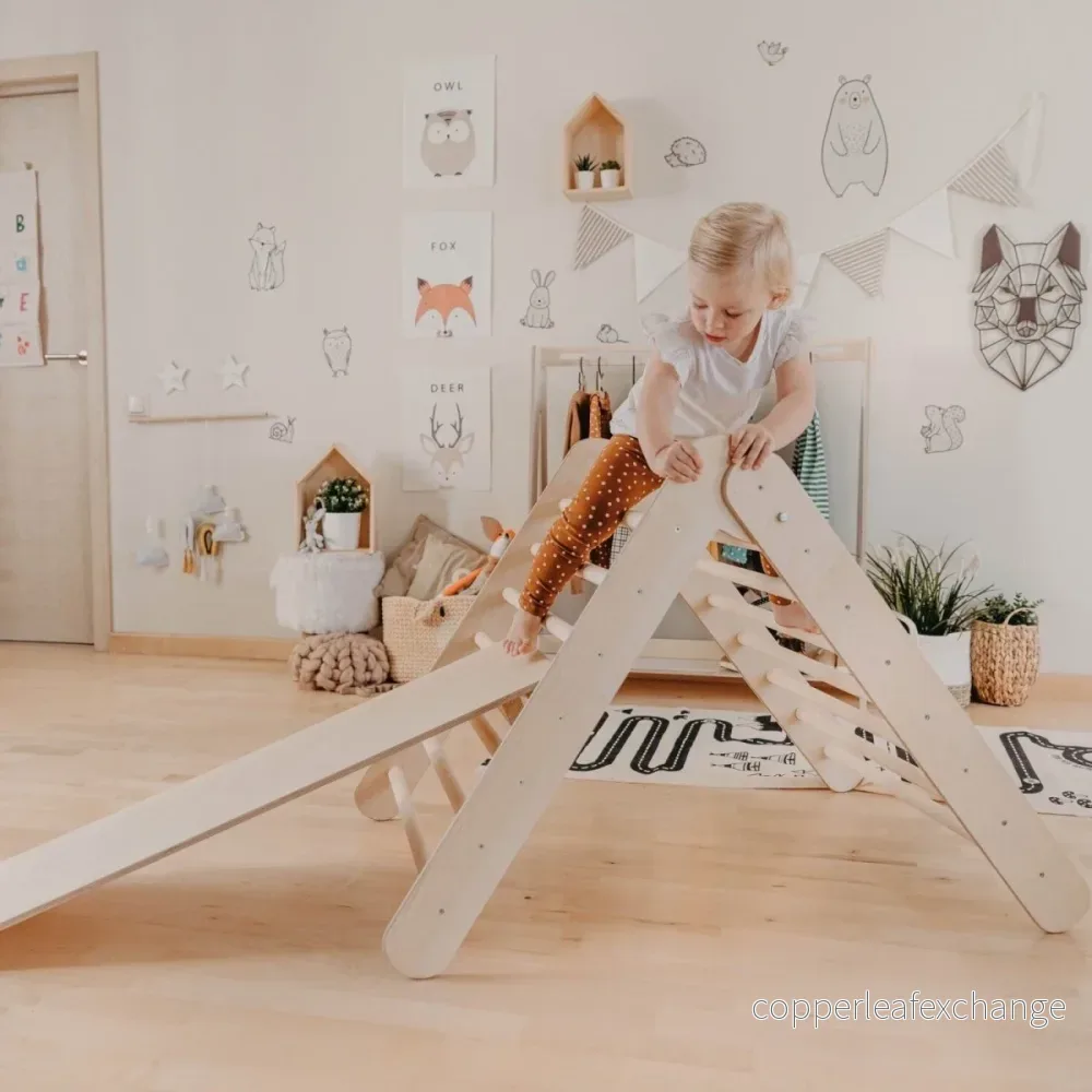 Montessori-klättertriangel med ramp – hopfällbar - Bild 2