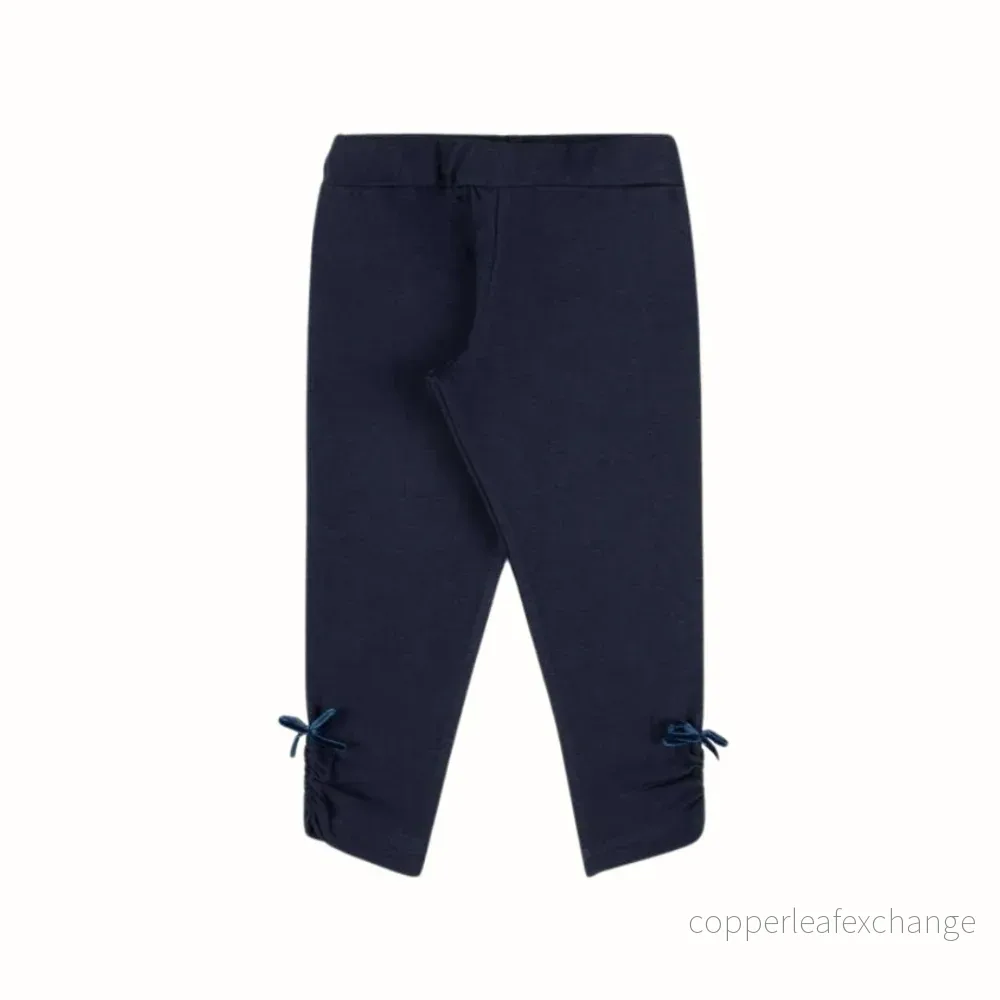 Leggings med sammetsrosett – Marinho