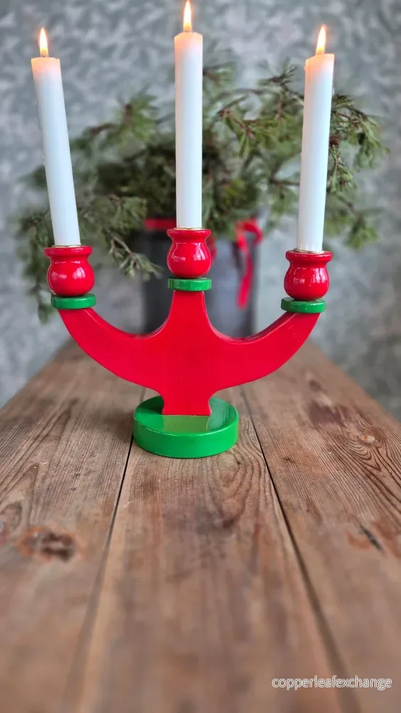 Ljusstake – Röd och grön