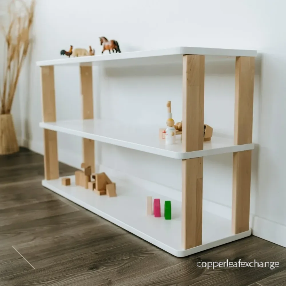Modulär Montessori-hylla, rak – 3 hyllplan Modulär Montessori-hylla, rak – 3 hyllplan