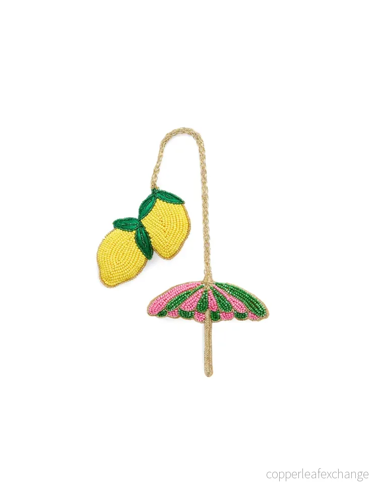 CITRON/PARAPLY PÄRLAD VÄSKDEKORATION, FLERFÄRGAD