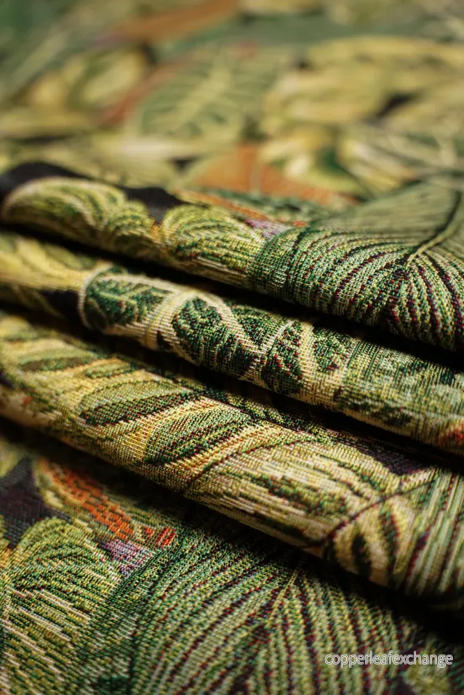 Patterned – Interior – Tapestry – Cotton – Polyester – Exotic leaves – Green – 1586