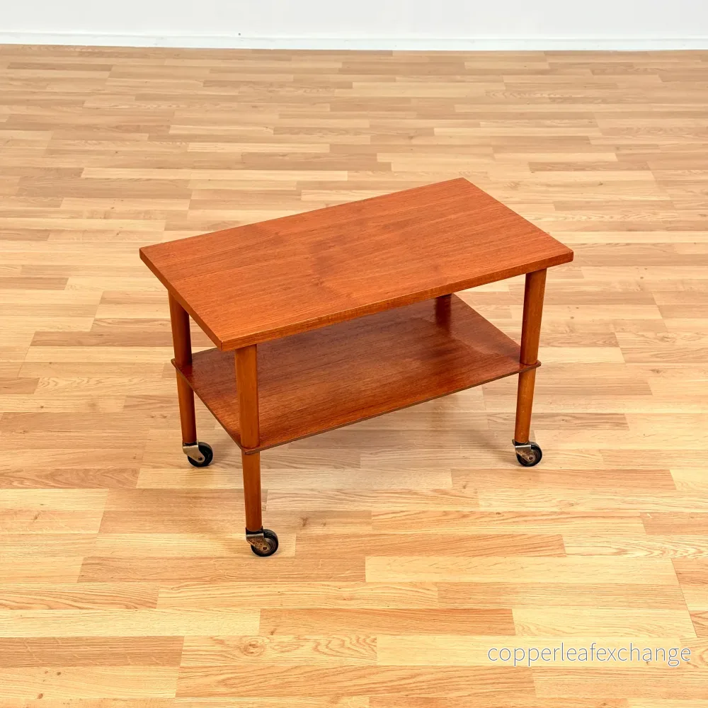 Dansk sidobord i teak och bok - Bild 2