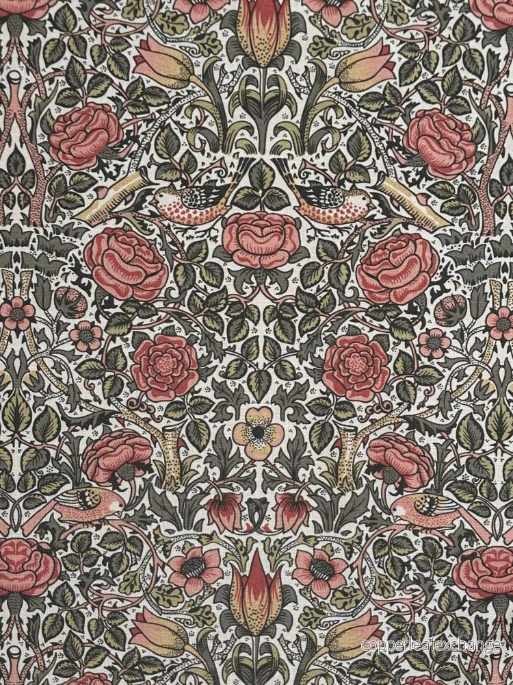 Jugend Patterned Upholstery Fabric Curtain Fabric – Cotton – Rosey Bird – Red Green Nature Jugend Patterned Upholstery Fabric Curtain Fabric – Cotton – Rosey Bird – Red Green Nature