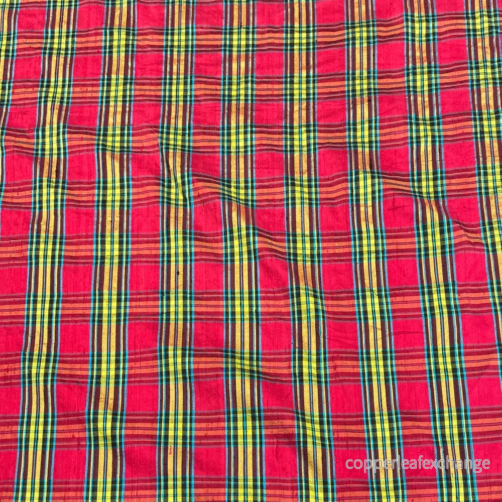 Vintage – Thai silk – Red – Tartan Check