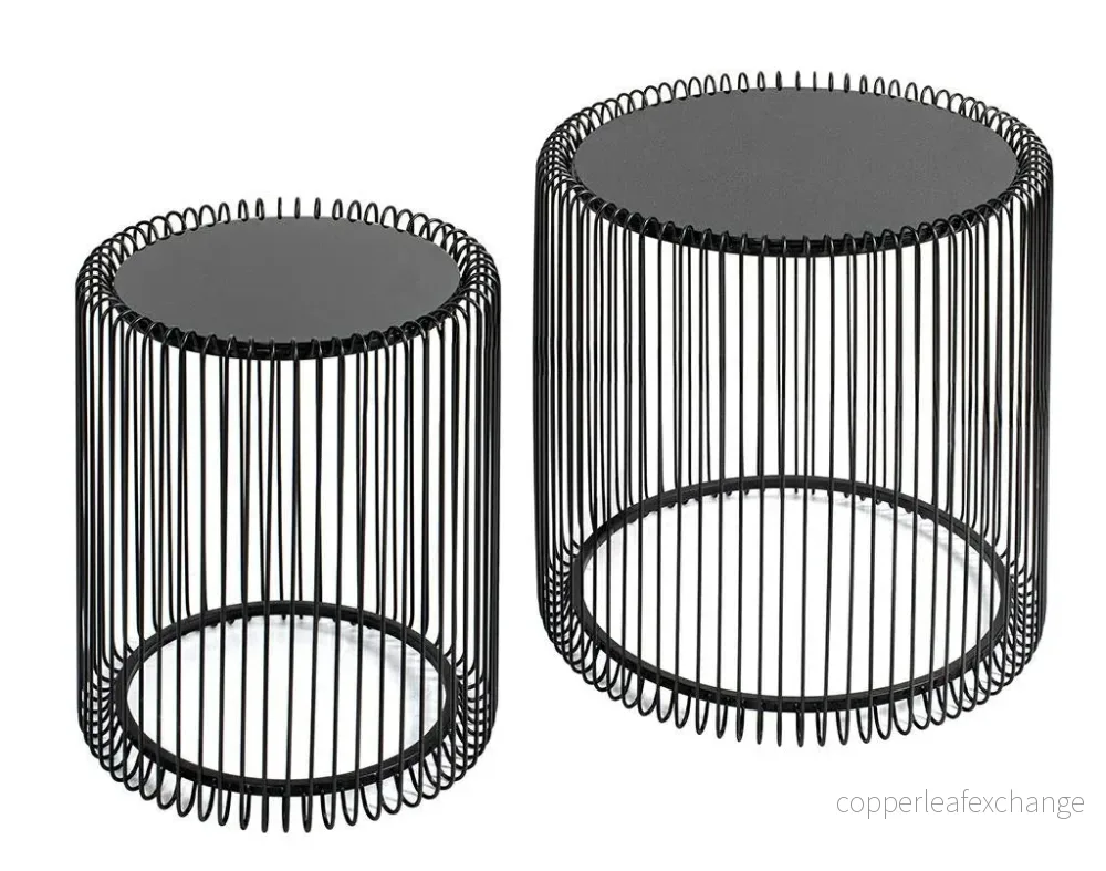 Sidobord KARE – WIRE 44 cm, svart, 2-set Sidobord KARE – WIRE 44 cm, svart, 2-set