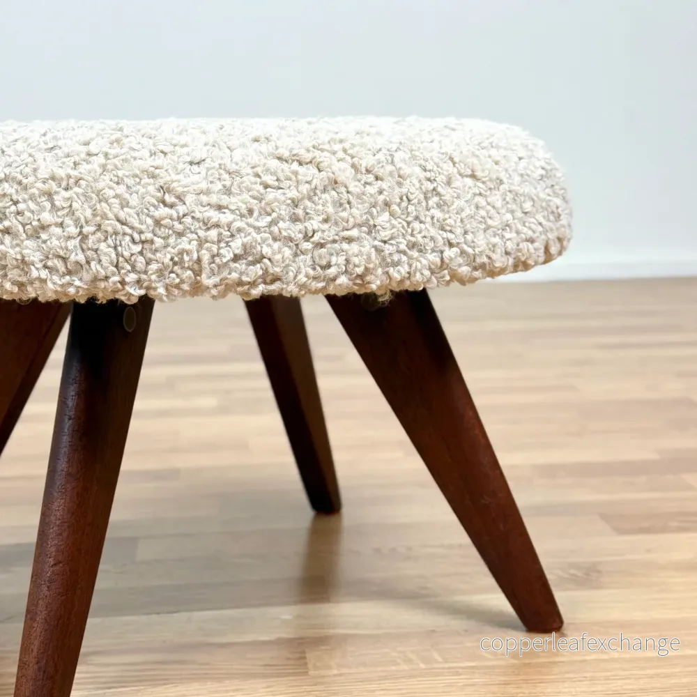Rund pall i teak, 1950-60-tal - Bild 2