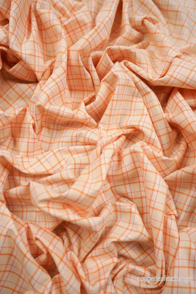 Deadstock – Shirt Fabric – Cotton – Check – Yellow, Orange – DS104