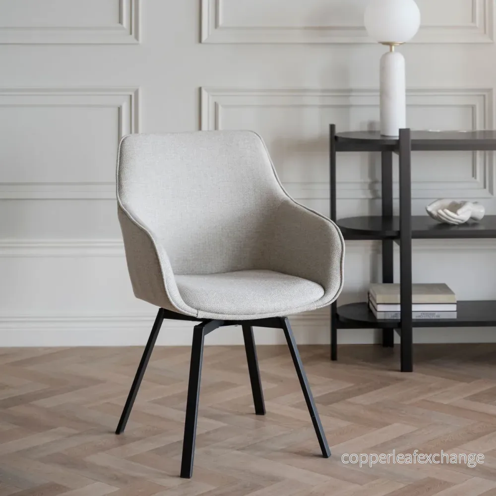 Karmstol Alison med snurr 2-pack, Beige - Bild 3