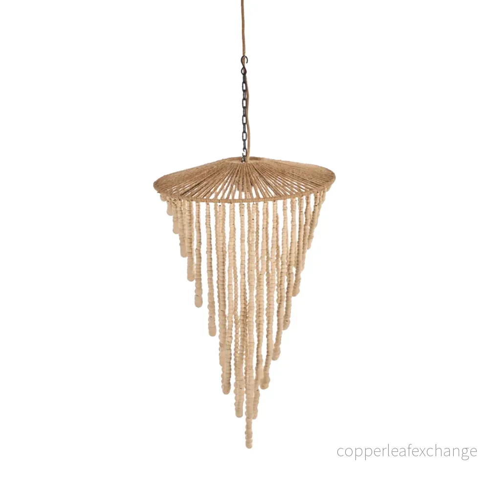 THE WOODEN BEAD CHANDELIER - Natural L - Bild 3