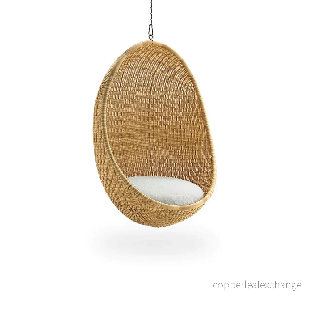 Utemöbel Hängstol Egg, Natur / Vit