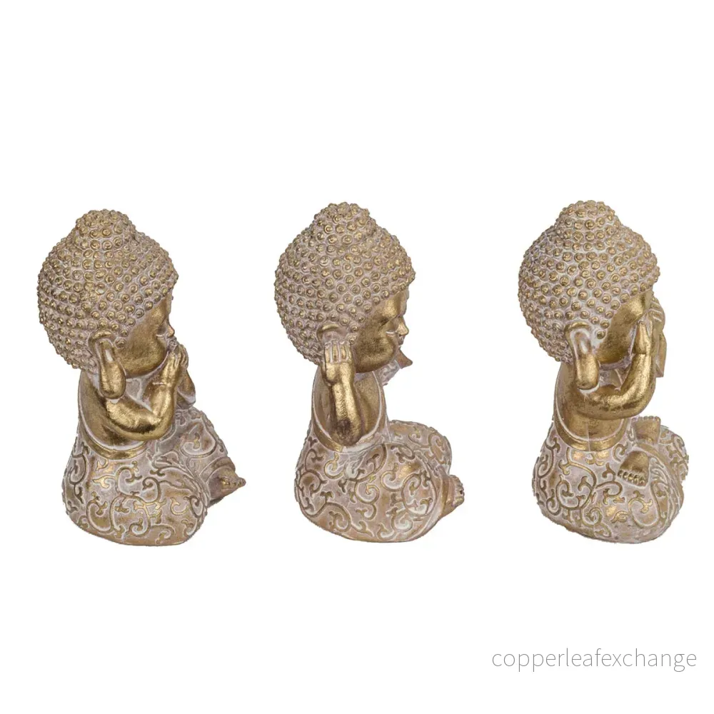 Mini-Buddha guld (set om 3) - Bild 3