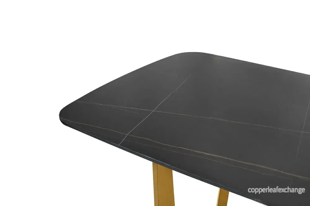 Matbord - ODEON 180, svart / guld - Bild 3