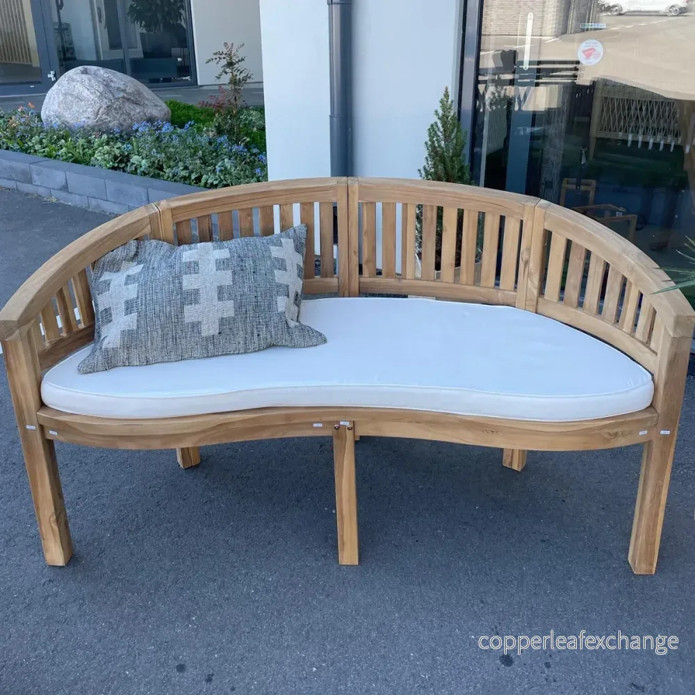 BANAN Trädgårdsbänk i Teak – Klassisk 2-sits & 3-sits Parkbänk - Bild 2