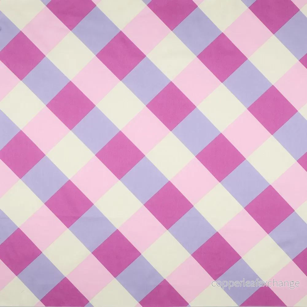 Nerida hansen – Cotton satin – Large gingham – Purple – 001 Nerida hansen – Cotton satin – Large gingham – Purple – 001