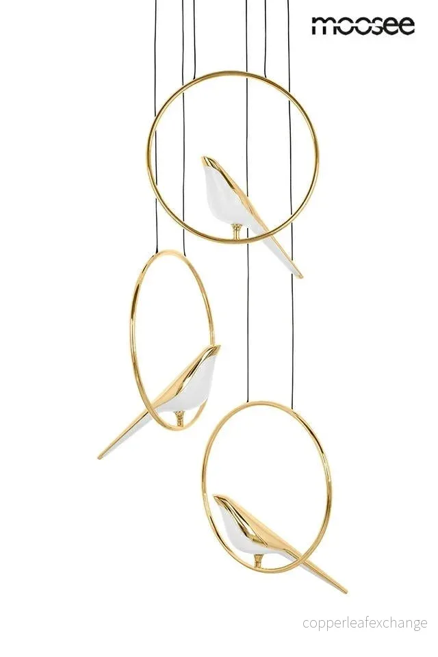 Taklampa MOOSEE - BIRD DISC, guld