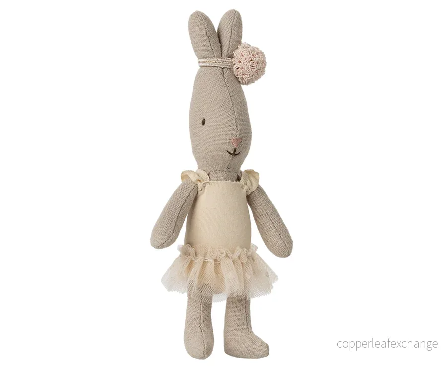 Maileg – Kanin micro ballerina med hårband, ballerinadräkt med tyllkjol, babykanin vit / creamfärgad