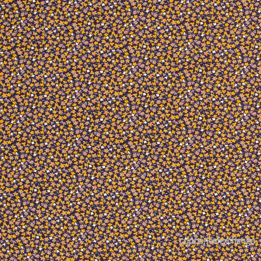 Patterned Viscose – Poplin – Small flowers – Navy Patterned Viscose – Poplin – Small flowers – Navy