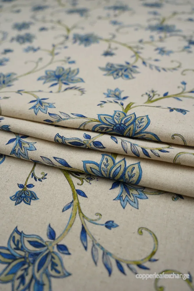 Pattern – Curtain fabric – Cotton – Linen – Flower – Cornflower 518 Pattern – Curtain fabric – Cotton – Linen – Flower – Cornflower 518