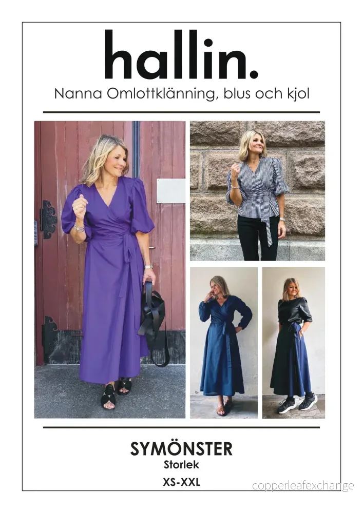 Hallin Pattern Wrap Dress, Blouse & Skirt Nanna