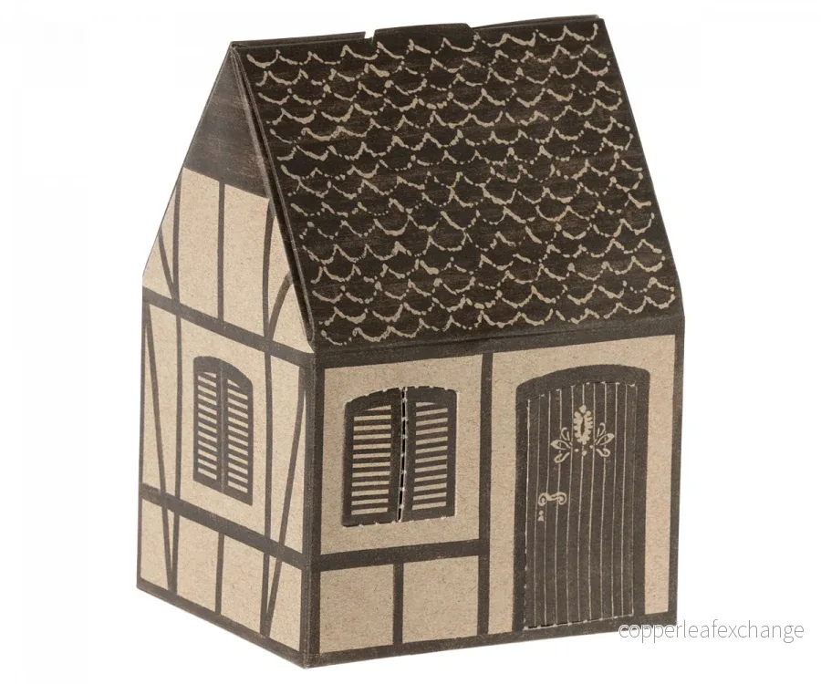 Maileg – Vintermöss tvillingar, lillebror och lillasyster mus i litet hus - Bild 3