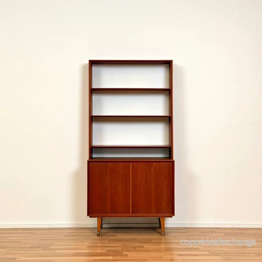 Bokhylla i teak och bok, 1960- och 1970-talen, Sverige Bokhylla i teak och bok, 1960- och 1970-talen, Sverige