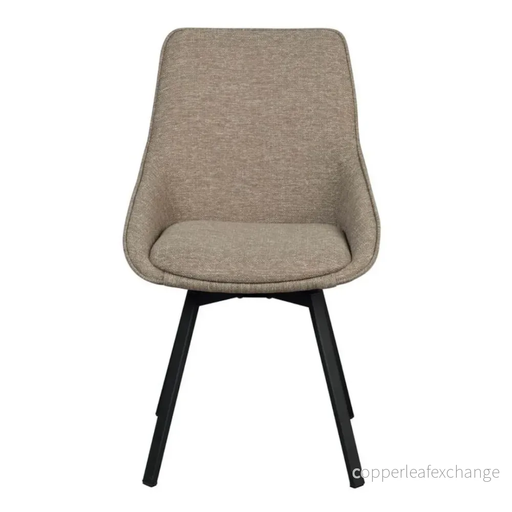 Stol Alison med snurr 2-pack, Mörkbeige